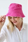 WASHED BUCKET HAT - hot pink